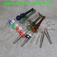 Kit de colector de néctar de narechos con punta de clavo de cuarzo conjuntos de 14 mm mini tubos de vidrio micro nc conjunto reclamadores de recuperación