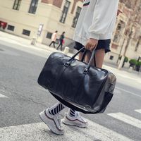 Borse da borsone moda borsa portatile borsa da viaggio in PU grande capacità uomo impermeabile bagagli sport fitness borse weekender
