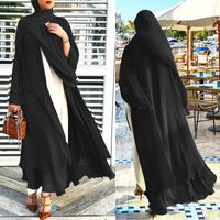 Этническая одежда Eid Mubarak Женщины Abaya Dubai Турция Мусульманское Hijab платье 2021 Кимоно Кардиган Djellaba Femme Caftan халат исламский