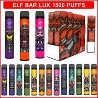 ELF BAR LUX 1500 Puffs Одноразовые Vape E Сигареты 850 мАч Батарея 4,5 мл Предоветовные картриджи ручковых испарителей PODS Электронные сигареты ECGS 15 Цветов