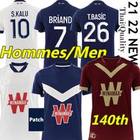 21/22 Girondins Bordeaux 140th Anniversary Soccer Jerseys Terzo Kalu 2021 2022 Home Adli Away Briand Maillots de Foot New Special Shirt da calcio rosso scuro