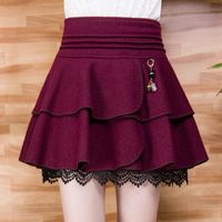 التنانير الخريف الشتاء النساء تنورة عالية مخصر A- خط فستان قصير صغير امرأة faldas jupe