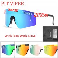 2022 Nuevas gafas de sol de gran calidad de gran calidad espejo polarizado lente rojo TR90 Frame UV400 Protection Men Sport Pit Viper Wih Case