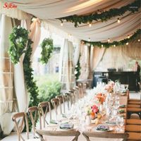 72cmx10m Sheer Decoration Party Crystal Organza Tulle Roll Fabric Do Wedding Chair Sashe White 5ZSH0151