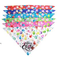 Easter Dog Bandana Medium Large Dogs Triangle Bibs with Easter Eggs and Rabbit Star Printing Kerchief BWE12710