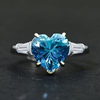 Kluster ringar Vintage 925 Sterling Silver 10 * 10mm Skapat Aquamarine Ruuy Rosa Crystal Lab Diamond Wedding Engagement Ring Gift för GirlFrie
