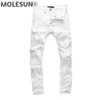 Jeans para hombres Marca de estilo europeo hombres blancos para hombres delgados pantalones de mezclilla calaveras rectas pantalones rectos para