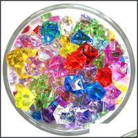 Acryl, plastic, lucite losse kralen sieraden200pcs / set Colorf aquarium acryl stenen kristal ijsblokjes decor vaas vuller Pebble fish tank a