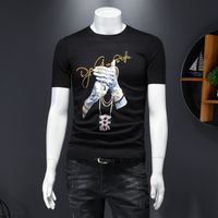 Men' s Tops Slim Fit Short Sleeves T- Shirts Embroidered ...