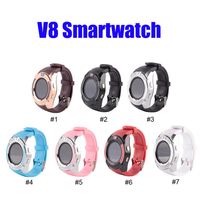 V8 SmartWatch Wristband Watch Band 0.3M Camera SIM IPS HD Full Circle Display Smart Watches For Android System With Box a44