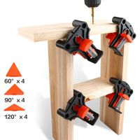 Conjuntos de herramientas de mano profesional 4pcs Abrazaderas de ángulo de madera 60/90/120 grados Esquina de carpintería CLIPS CLIPTRIGHT CLIPS CLIPS DE FIXTURA DIY Set para juntas Taper, T,
