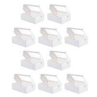 Set 10 unids Muffin Cake Cajas de papel Contenedores de papel Postre de seis rejillas de almacenamiento (blanco) Envoltura de regalo