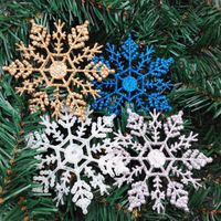 12 stücke 10 cm gold pulver kunststoff schneeflocke gefrorene party liefert winter dekor ornamente weihnachtsbaum dekorationen für hause schnee