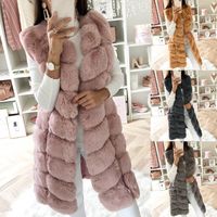 패션 겨울 코트 여성 모피 Gilet 조끼 민소매 허리 양양 바디 따뜻한 자켓 outwear