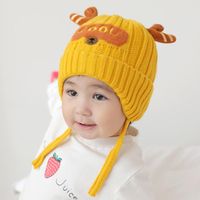 قبعات القبعات بيني طفل الشتاء الأطفال مع بومبون طفل ولد كاب بوي الاطفال أغطية الرأس الكرتون نمط الاطفال الرضع فتاة الملابس
