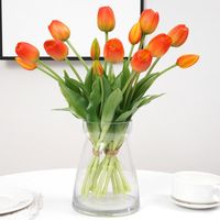 Dekoracyjne kwiaty wieńce 5 sztuk sztuczne tulipany silikonowy prawdziwy dotyk wysokiej jakości bukiet luksusowy wystrój domu wesele salon lateksowy fak