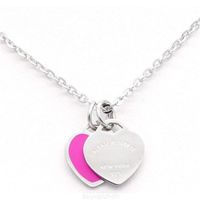 Brand Hot Design New Heart Love Necklace for Women Stainless Steel Accessories Zircon Green Pink Jewelry Gift T1m3 2022 36th