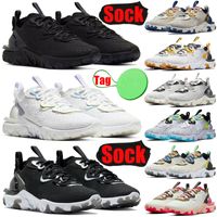 React Vision Element 55 87 Män Kvinnor Running Shoes Triple Black White Schematic Mens Womens Trainers Sport Sneakers