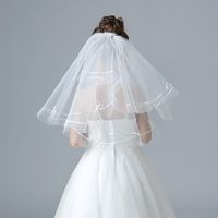 الحجاب الزفاف 1.5 متر طويل أبيض / العاج الزفاف الحجاب قصيرة طبقة واحدة لينة تول رئيس الملحقات