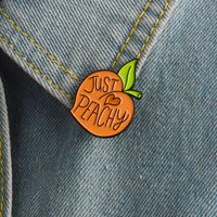 Miss Zoe Cartoon peach enamel pin Fruit peachy badge brooch ...