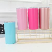 12oz 20oz Double Wall Skinny Tumbler Mug Vacuum Insulated Glass Stainless Steel Cups Coffee Beer Mugs by sea GWE11455