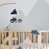 Objetos decorativos figurinhas berço chocalho bebê criança brinquedos preto branco clipe no banco de carro brinquedo bonito infantil sensorial sensory guarda-chuva vento chi