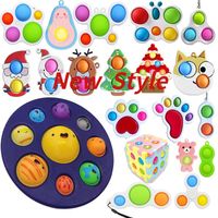 Acht Planeten Simple Dimple Fidget Sensory Toy Keychain Stress Relief Antistress Board Autism Angst Zappeln Spielzeug für Kinder