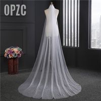 Bridal Veils Fashion 1 Layer Tull Simple Beautiful 300cm Long Wedding Veil Blusher Voile Mariage Cut Edge Muslin With Comb