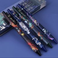 Ballpoint Pens 4pcs Series Gel College Style Creative Black 0.5mm Pen Aprendizaje Oficina Regalo Suministros Escolares Papelería