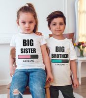 قمصان كبيرة أخت / أخي تحميل مضحك أطفال للجنسين إعلان الأم حامل تي شيرت طفل رضيع عارضة قصيرة الأكمام الأعلى 0368