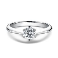 Kvinnor Ring Moissanite Solitaire Engagement Bröllop 925 Sterling Silver 18K Guldpläterad Löfte Ond Ringar för Kvinnor