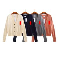 21SS женские дизайнерские свитера повседневная вязать контрастность цвета с длинным рукавом осень мода носить классические женские свитер с теми же мужские знаменитые бренд пары одежда
