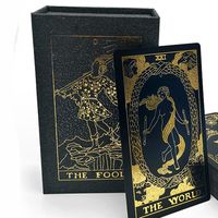Jeux de carte de tarot d'or noir Tarot en plastique Tarot imperméable Tarot Anglais Edition Plef de magicien