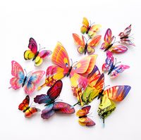3D Dreidimensionale Doppelschicht Simulation Schmetterling Kreative Wohnzimmer Wohnzimmer Hintergrund Wanddekoration Aufkleber PVC Farbe Schmetterling Wandaufkleber