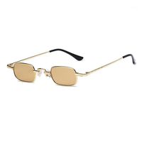 Sonnenbrille Retro für Frauen Männer Europa und Amerika Mode Trend Kleine Rechteck Dunkle Gläser Fahren Reise Shades Sun Gafas