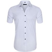 Erkek Casual Gömlek 2021 Yaz Giyim Üst Gömlek Kısa Kollu Streç Kumaş İnce Erkekler