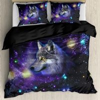 Bedding Sets Home Textile 3D Wolf Print Duvet Cover Pillow Case Galaxy Animal Style Quilt Covers Set For Adult DIY Custom Bedclothes