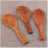 Wooden Fish Pattern Rice Food Spoon Kitchen Cooking Tools Ut...