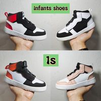 Kids 1 1s infants Basketball Shoes white black toe shattered...