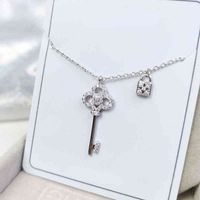 Charm Love Key Ciondolo collana clavicola catena luce disegni di lusso argento moda gioielli collane Y220219