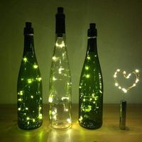 Strings 10PCS String Lights 20led 2M LED Wine Bottle Cork Shape Glass Stopper Lamp Christmas Party Garlands Decor