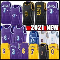 Carmelo 7 Anthony 3 Davis 75. Los 2021 2022 Russell 0 Angeles Lebron Westbrook 6 Stadt James Bryant Basketball Trikots Purple Edition Gold "Lakeres Blue Jersey Shirt