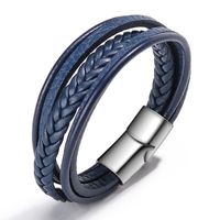 Hommes femmes amoureux cadeau cadeau en cuir manchette bracelet en cuir magnétique bracelets à la vente en gros