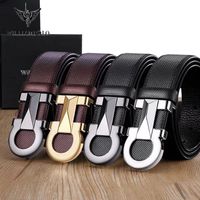 Cinturones hombres genuino cuero cinturón de moda negra aleación de lujo hebillas de lujo jóvenes simples negocios