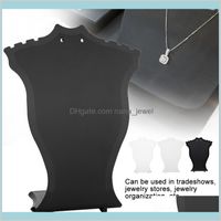 Förpackning Smycken Hängsmycke Halsband Kedjahållare Örhängen Bust Display Stativ Showcase Rack Black Vit Transparent Drop Leverans 2021 LC