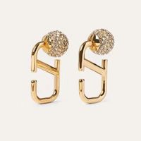 Boucles d'oreilles designeurs femmes Diamants Ear goujons v Lettre Fashion Dame Exquise Bijoux Gold Couleur Dames Élégante belle boucle d'oreille