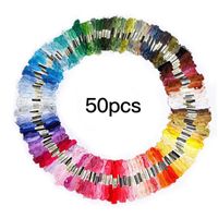 İplik 50 adet Renk Rastgele Nakış 6-Kordon İplik Diycross Dikiş Pamuk İplik İpi Dikiş Skeins Craft