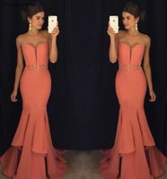 Party Dresses Mermaid Sweetheart Evening Dress Crystal Sash Floor-length Long Formal Holiday Wear Prom Gown Custom Made Plus Size
