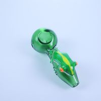 4.3 inches 3D frog pattern glass tobacco hand pipe