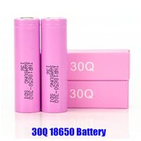 Alta calidad INR18650 30q 18650 Batería Caja de rosa 3000mAh 20A 3.7V Drenaje Litio recargable Litio Plano Plano Baterías Células Vapor para Samsung Fast